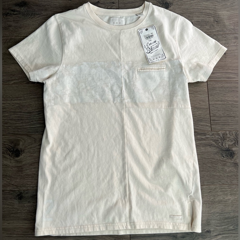 BNWT Mens Scotch & Soda Two Tone T-Shirt, Short Sleeve size S